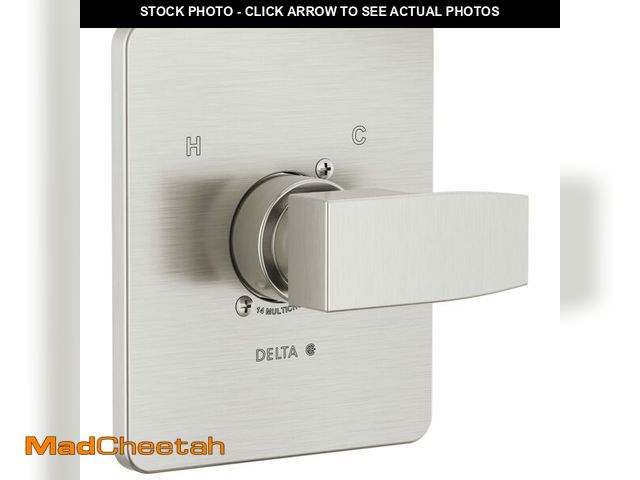 Lot 74-14046792 - Delta T14067-PP Modern Pressure Balanced Valve Trim Only with Single Lever Handle - Less Rough In - ...