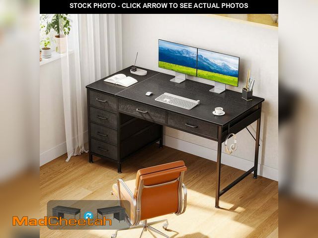 Lot 74-12765753 - Sofanext 48" Home Office Desk with 6 Drawers, Modern Computer Desk with Small Space, Corner Computer...