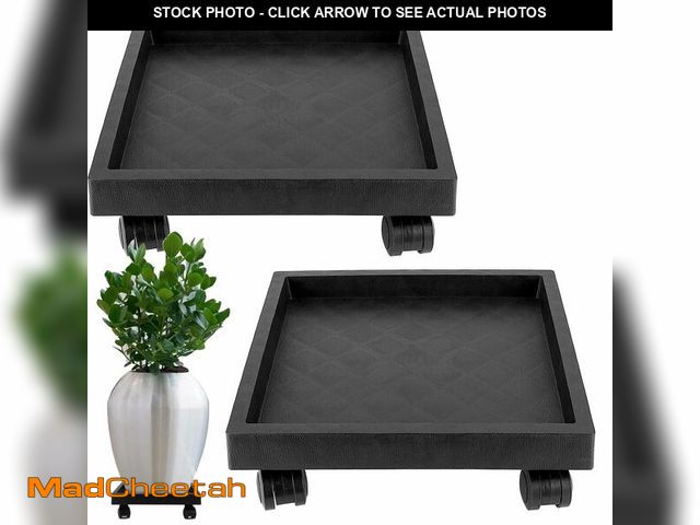 Lot 74-12604188 - JOIKIT 2 Pack 11.8 Inch Square Plant Caddy with Wheels, Heavy Duty Rolling Plant Stand, Wheeled Plan...