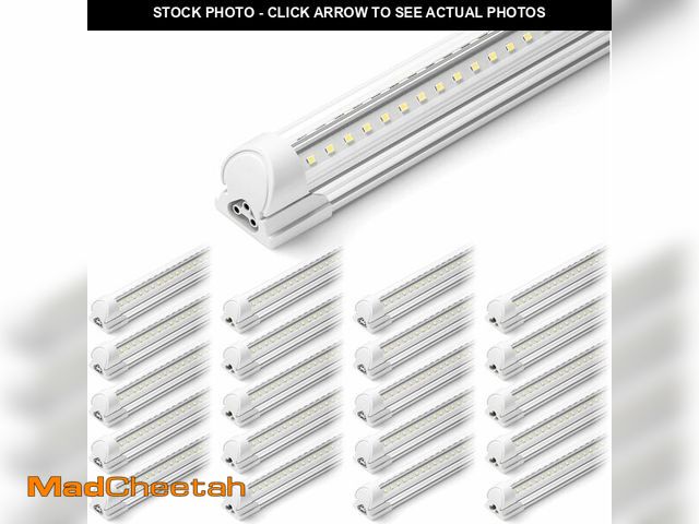 Lot 74-13697731 - Barrina LED Shop Light, 40W 5500LM 5000K, 4FT Integrated Fixture, V Shape, T8 Light Tube, Daylight W...