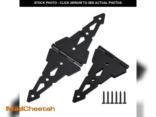 Lot 74-14411503 - WINSOON 15.7 in. x 7 in. Black Heavy-Duty Decorative Fence Gate Hinge Tee Hinge - UNUSED