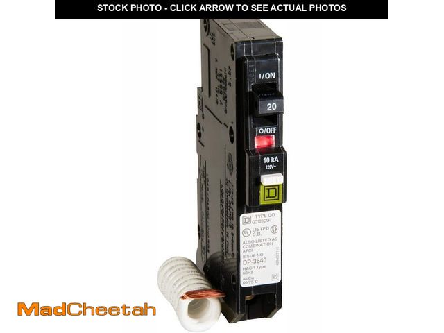 Lot 74-12772871 - Square D QO 20 Amp Single-Pole Combination Arc Fault Circuit Breaker(QO120CAFIC) - UNUSED
