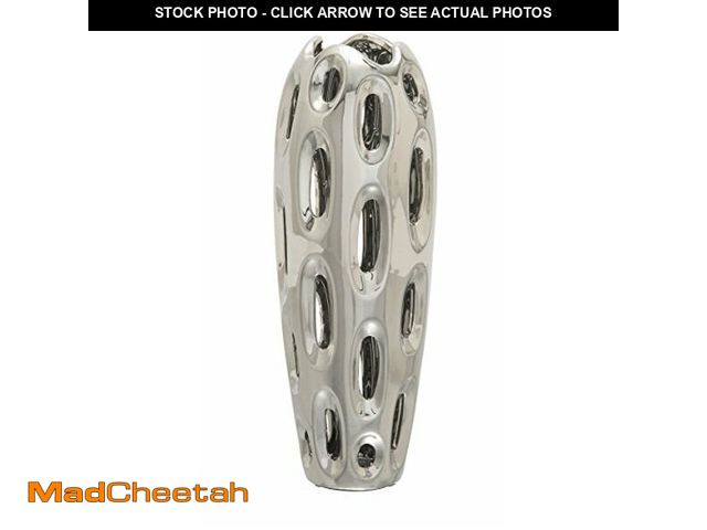 Lot 74-12632909 - Deco 79 Ceramic Decorative Vase Centerpiece Vase with Cut Out Designs, Vase for Home Decoration 6" x...