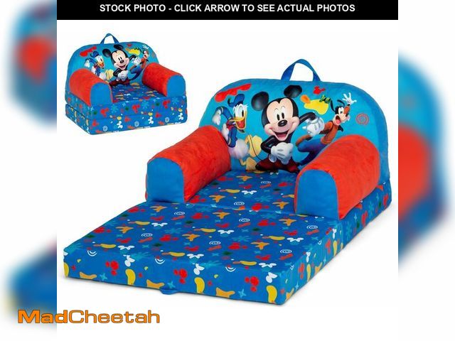 Lot 74-13041243 - Delta Children - Mickey Mouse Cozee Buddy Flip-Out Kids Chair, Blue - UNUSED