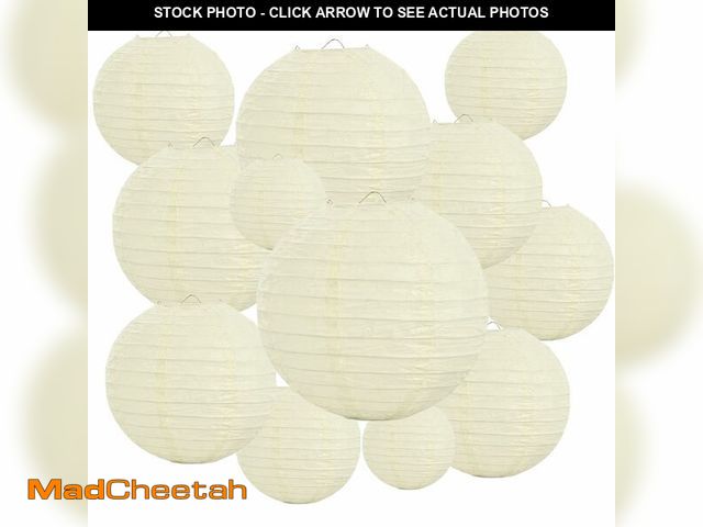 Lot 74-14293577 - 20Pcs Cream Paper Lanterns for Parties, 6Ã¢â¬Â 8Ã¢â¬Â 10Ã¢â¬Â 12Ã¢â¬Â Chinese Asian Hanging ...