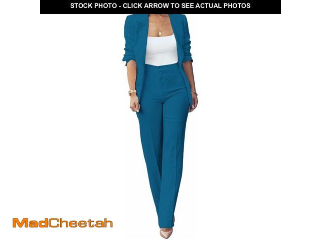 Lot 74-10968111 - HuiSiFang Womens Fall Fashion 2 Piece Blazer Sets Open Front Blazers and Slim Fit Pants Suits Set (M...