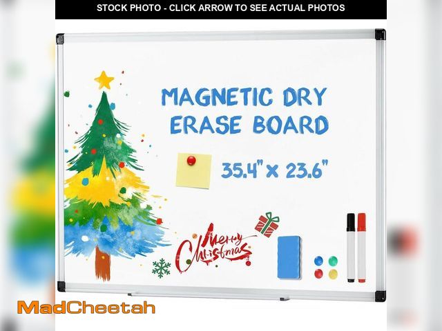 Lot 74-12827742 - DUMOS Magnetic White Board Kit for Wall 36" x 24", Dry Erase Board with 1 Dry Eraser &amp; 2 Multico...