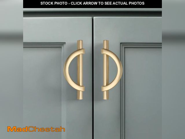 Lot 74-11546232 - Amerdeco 6 Pack Brushed Gold Cabinet Pulls 3.75 Inch(96MM) Hole Centers Kitchen Cabinet Handles Hard...