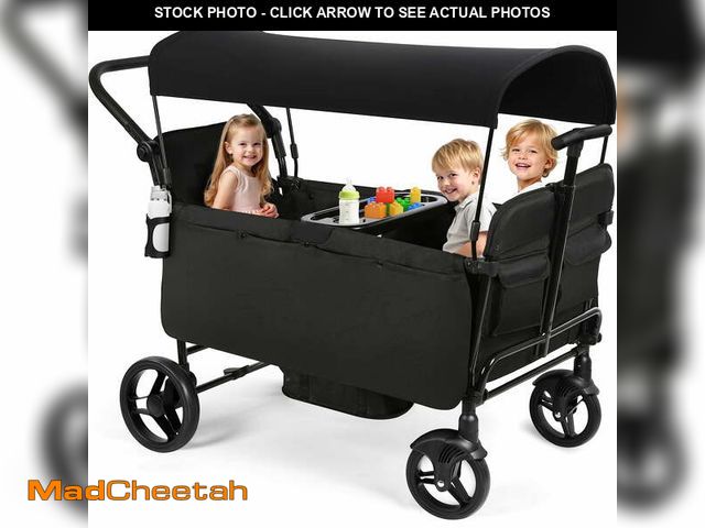 Lot 74-13817684 - Vomeast Wagon Stroller for Kids,Spacious 4-Seater Stroller Wagon with Adjustable Canopy,Pull &amp; P...