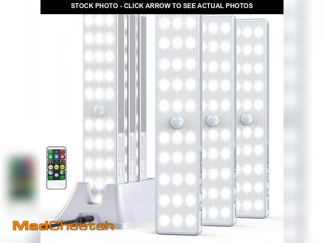 Lot 74-12411642 - Wudkey 6-Pack 30 LEDs White Under Cabinet Lighting with Remote Control, Wireless LED Closet Light wi...