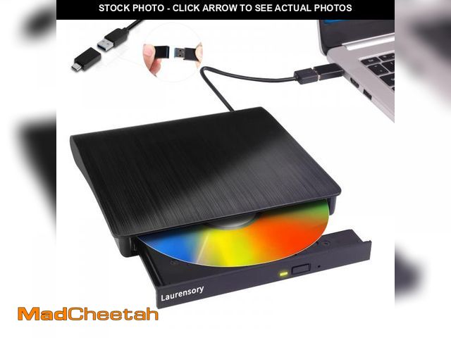 Lot 74-11552591 - Laurensory External DVD Drive USB 3.0 Type-C USB Portable Player for Laptop CD DVD +/-RW Disk Drive ...