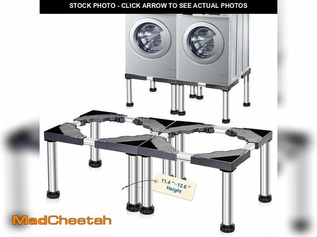 Lot 74-13927822 - ZOWZEA 2 Pack Adjustable Height (11.4"-12.6") Mini Fridge Stand &amp; Washer Dryer Pedestal Base - H...