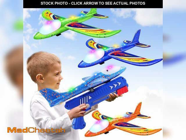 Lot 74-13550197 - Wesfuner 3 Pack Foam Airplane Launcher Toys, 2 Flight Mode Glider Plane,Kids Flying Toy,3 4 5 6 7 8 ...