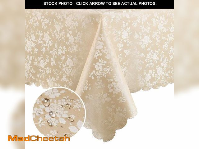 Lot 74-12717202 - Smiry Rectangle Table Cloth, Waterproof Heavy Duty Vinyl Tablecloths, Wipeable Washable Table Cover ...