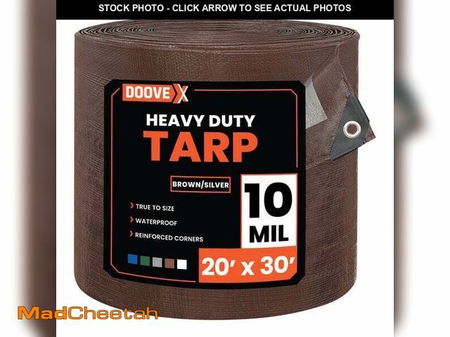 Lot 74-14319623 - SVOPES Heavy Duty Waterproof Tarp 20x30 ft.-10 Mil. Multi-Purpose UV Resistant Outdoor Cover with Gr...