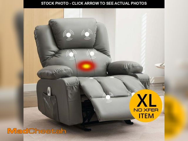 Lot 74-12645765 - JONPONY Manual Recliner Chair with Heat Therapy and Massage Function, Heavy Duty Reclining Mechanism...