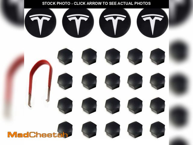 Lot 74-13550458 - XINFOOB for Tesla Model 3 Y S X Wheel Hub Caps Center Cover Silver Matte (4PCS) Modification Hubcaps...