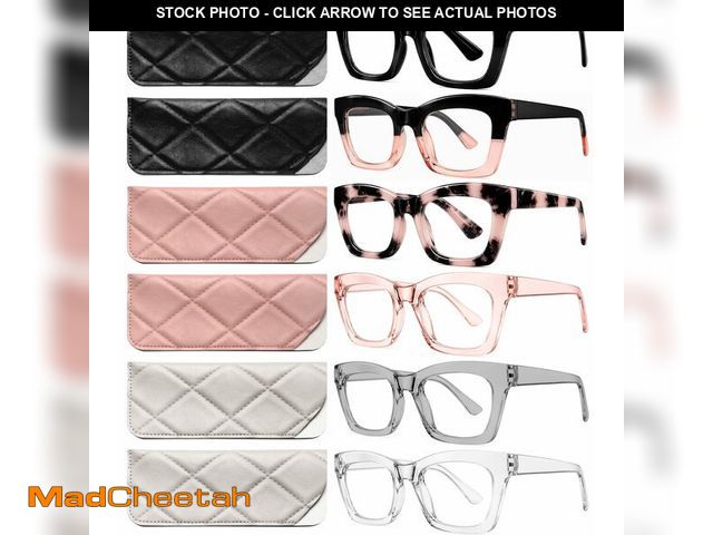 Lot 74-14207229 - CCVOO 2.25 Style Reading Glasses for Women, Stylish Eyeglasses, Blue Light Readers for Women, Cheate...