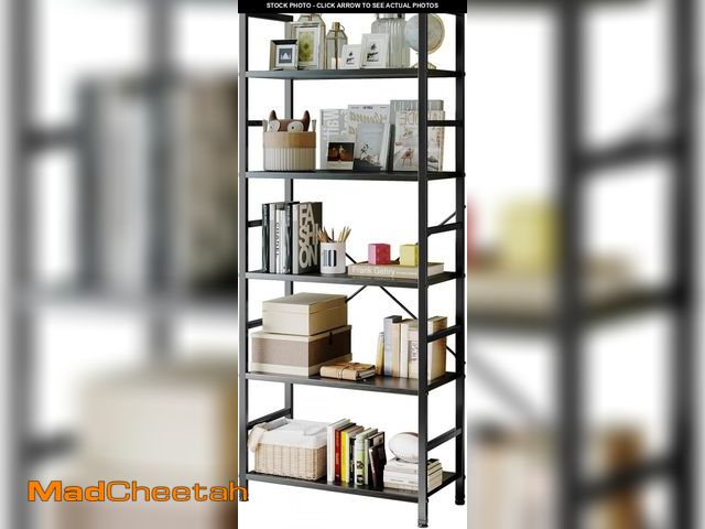 Lot 74-12400156 - Sweetcrispy Book Shelf, 5 Tier Bookcase, Modern Tall Bookshelf for Garage Kit, CDs, Movies, Industri...