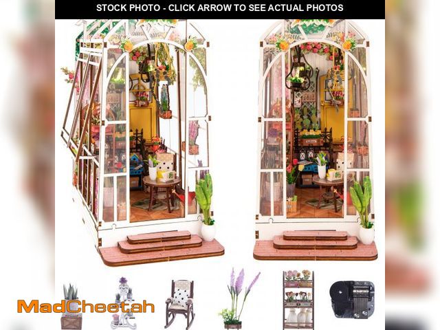 Lot 74-12382832 - Unvola Book Nook Kit, Christmas Book Nook Kits for Adults DIY Miniature House Kit with LED Lights 9....