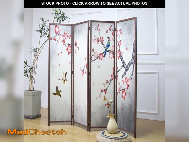 Lot 74-12195141 - Furnnylane 4 Panel Room Divider Screen,Double Faced Blackout Panel Divider Folding Panel Screen Divi...