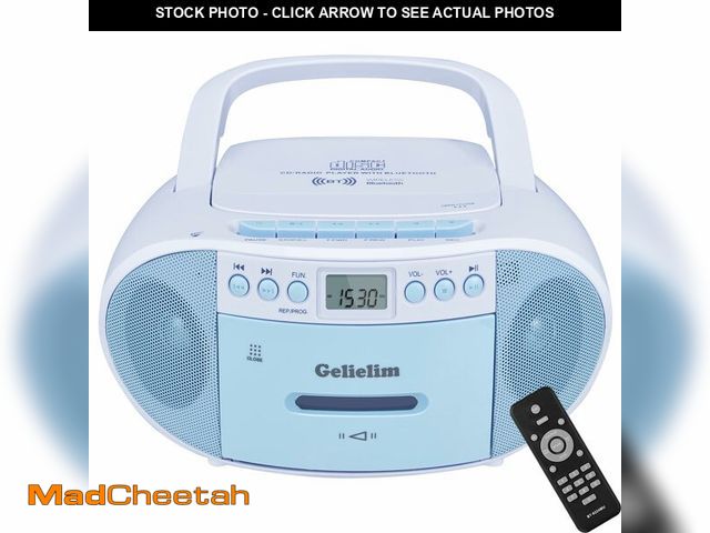 Lot 74-12701054 - Gelielim Boombox CD and Cassette Player Combo, Boom Box Portable CD Players for Home with Bluetooth,...
