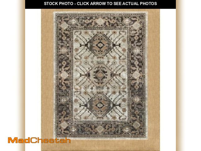 Lot 74-12423261 - Mainstays Neutral Medallion Persian  Faux Layered  Indoor Area Rug  7 6 X9 6 - UNUSED
