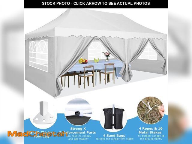 Lot 74-12271094 - HOTEEL Canopy 10'x20' Pop Up Canopy Tent Heavy Duty Waterproof Adjustable Commercial Instant Canopy ...
