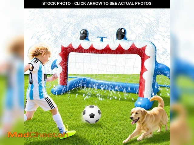 Lot 74-14209907 - Intoypad Water Sprinkler Soccer Toys, Inflatable Shark Soccer Goal with a Soccer Ball for Backyard P...
