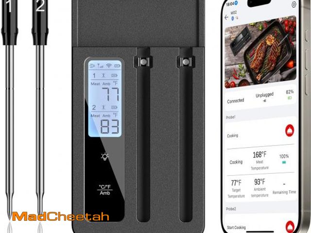 Lot 74-12331759 - Smart Wireless Meat Thermometer with Dual Probes - Advanced Bluetooth Cooking Thermometer for Perfec...