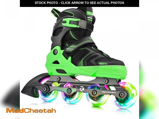 Lot 74-11552451 - Kuxuan Skates Adjustable Inline Skates for Boys Girls, Kids Roller Skates Ages 4-12 with Light Up Wh...
