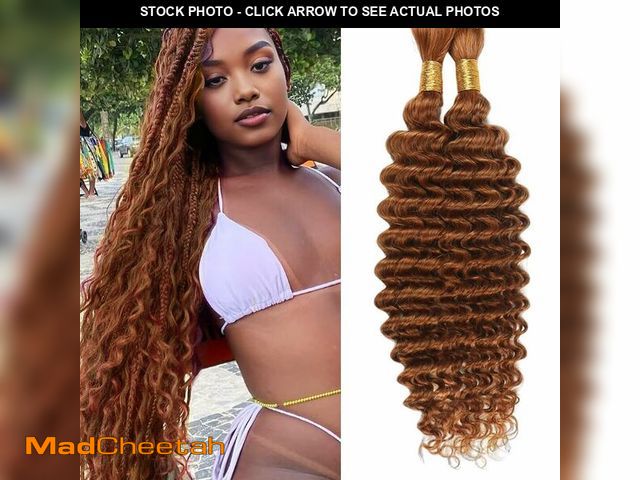 Lot 74-14210808 - Light Brown Human Braiding Hair for Boho Braids 100g 26 26 Inch Auburn Brown Curly Boho Hair for Bra...