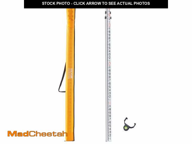 Lot 74-14324929 - VEVOR Aluminum Grade Rod, 9-Feet/8ths 3 Sections Telescopic Measuring Rod, Double-Sided Scale 1/8in ...