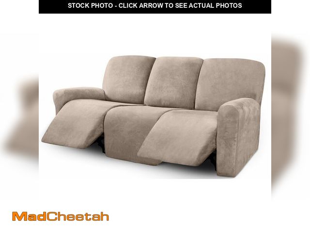 Lot 74-13575730 - ULTICOR Velvet 8-Pieces Recliner Sofa Covers Stretch Reclining Couch Covers for 3 Cushion Reclining ...