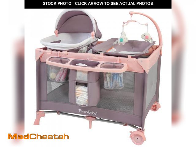 Lot 74-12420422 - Pamo Babe 4-in-1 Baby Playard with Bassinet &amp; Changing Table for Newborn,4-Panels Playpen - UNUS...
