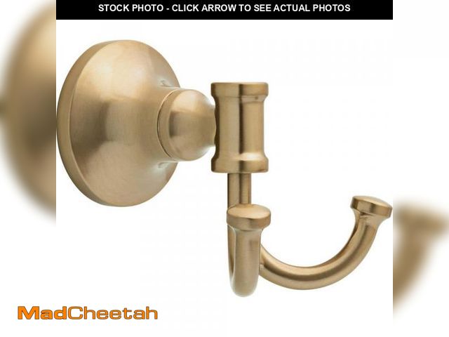 Lot 74-12365018 - Delta Chamberlain Wall Mount Double J-Hook Towel Hook Bath Hardware Accessory in Champagne Bronze - ...