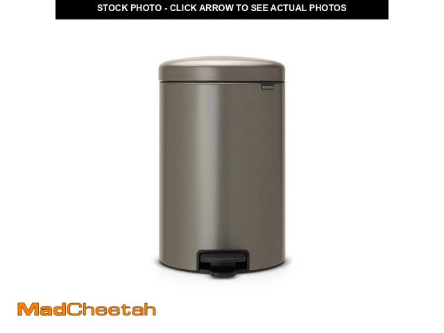 Lot 74-14344137 - Brabantia NewIcon Step Can, 5.3 Gal. (20 l), Plastic Bucket - Platinum - UNUSED