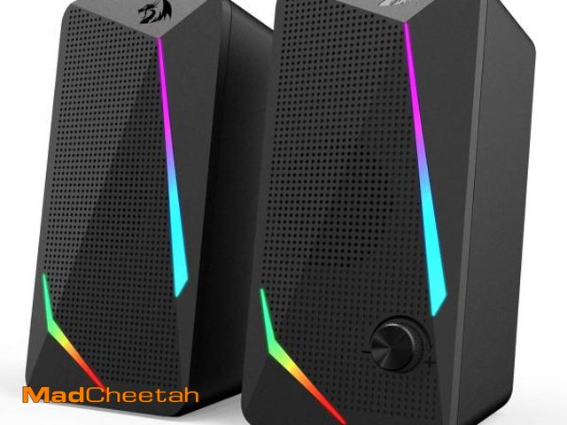 Lot 74-12331046 - Redragon GS510 RGB Desktop Speakers, 2.0 Channel PC Computer Speaker with 4 Colorful LED Backlight M...
