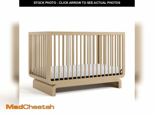 Lot 74-13578344 - Storkcraft Santorini Deluxe 5-in-1 Convertible Crib with Bonus Toddler Guardrail (Driftwood) Ã¢â¬â...