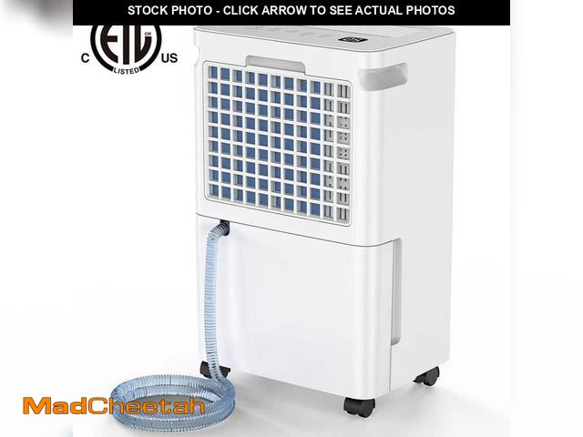 Lot 74-14560518 - Edendirect 30 pt. 2,500 sq.ft. Dehumidifier for Basement in White with Smart Dry, Drain Hose and Buc...