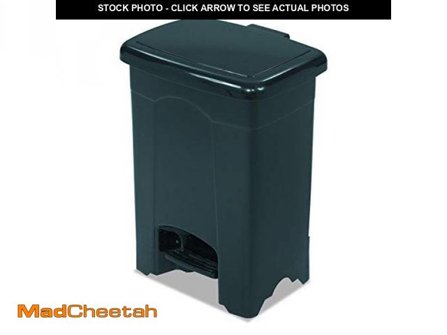 Lot 74-12097392 - Safco Step On Plastic Trash Can with Foot Pedal, 4 Gallon Garbage Can for Kitchen, Bedroom, Office, ...