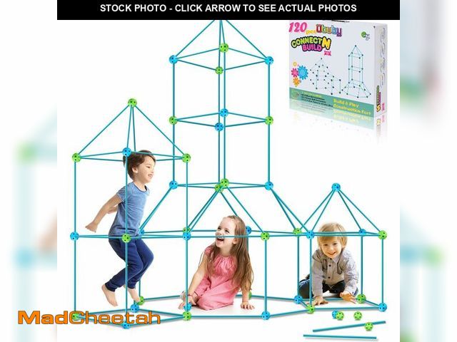 Lot 74-13544831 - Kids Fort Building Kit 120 Pieces Construction STEM Toys for 3 4 5 6 7 8 9 10 11 12 Years Old Boys a...
