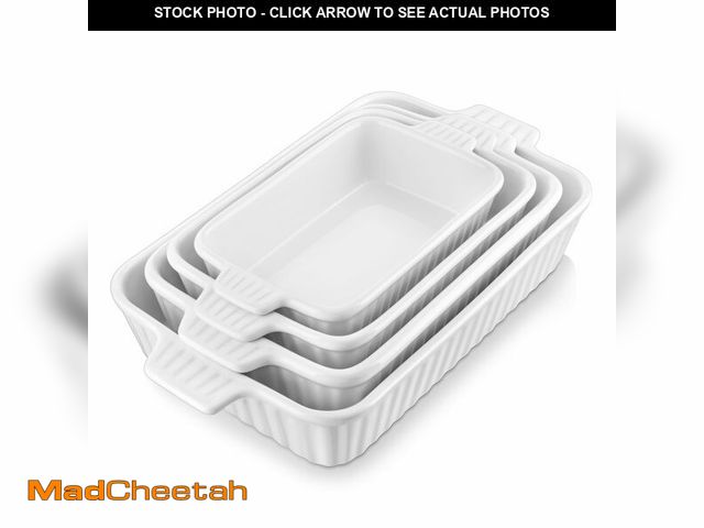 Lot 74-14050297 - MALACASA Casserole Dishes for Oven, Porcelain Baking Dishes, Ceramic Bakeware Sets of 4, Rectangular...