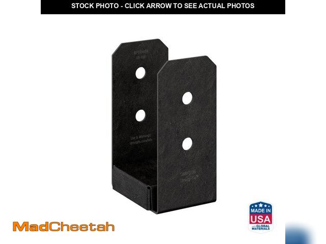 Lot 74-13051594 - Simpson Strong-Tie Outdoor Accents Avant Collection ZMAX, Black Powder-Coated Post Base for 4x4 Actu...