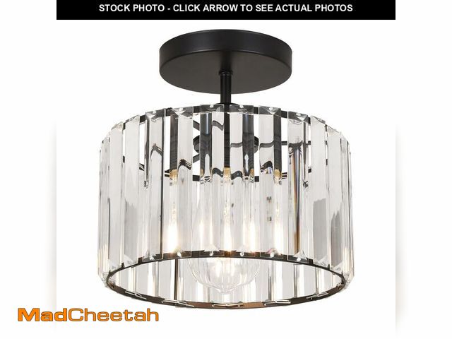 Lot 74-13623750 - Decoluminner Crystal Ceiling Light Semi Flush Mount Ceiling Light Crystal Chandelier Hallway Light f...