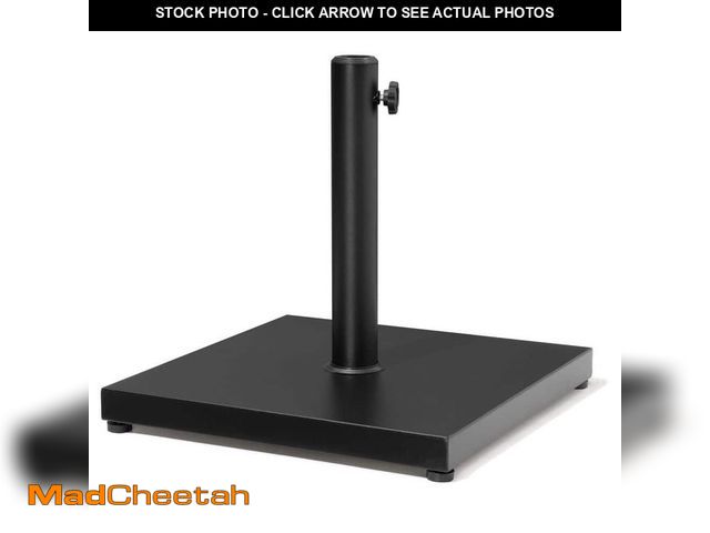 Lot 74-12746125 - Pellebant 43 lbs. Square Cement Concrete and Steel Outdoor Patio Umbrella Base in Black - USED