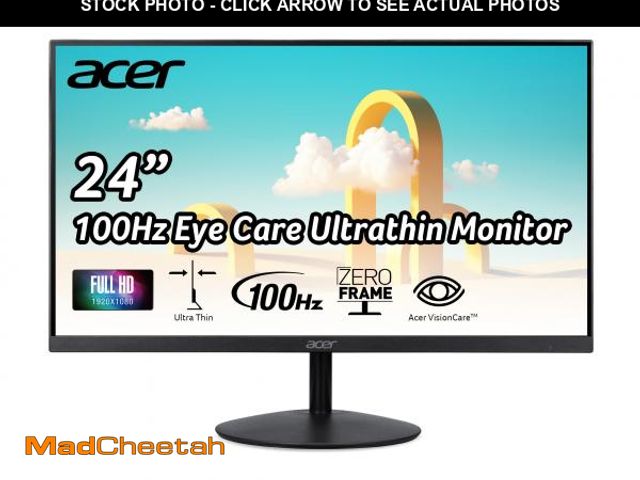 Lot 74-12522965 - Acer SB242Y Hbi 23.8" Full HD (1920 x 1080) Zero-Frame Gaming Office Monitor | AMD FreeSync Technolo...