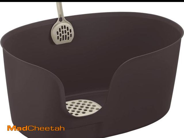 Lot 74-12098450 - Richell 60037 Paw Trax High Wall Cat Litter Box - Brown - Extra Large - UNUSED