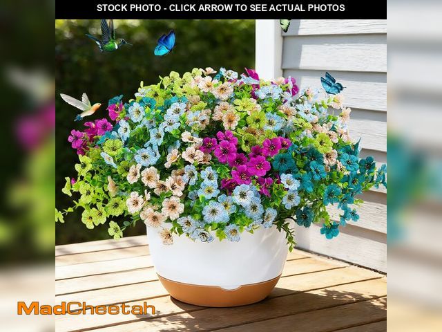 Lot 74-14266978 - Faux Artificial Plants Flowers for Outdoor Planters Spring Summer Decor 16 Bundles Fake Eucalyptus S...