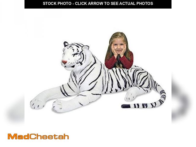 Lot 74-12096346 - Melissa &amp; Doug Giant Siberian White Tiger - Lifelike Stuffed Animal (Over 5 feet Long) - UNUSED